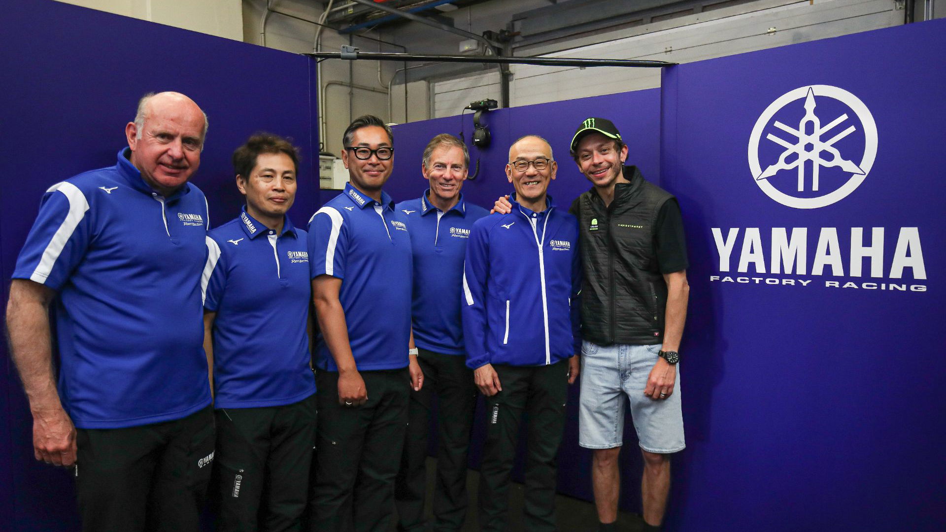 Valentino Rossi with Yamaha management, brand ambssador announcement.